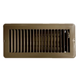 RV and Home Brown Stamped Steel Floor Diffuser/Register with Damper 10" X 4" (Duct Opening Size) Outside Dimension 11.5"x 5.5"