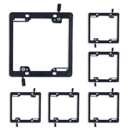 2-Gang Low Voltage Mounting Bracket, Dual Gangs Low Voltage Box and Low Voltage Bracket for 2 Gangs Wall Plate, BE-LV2, Black, Retrofit Drywall Wing Clamps 1/4" to 1", Class 2 Low Voltage (3)