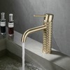 Bathroom Faucet Gold Bathroom Sink Faucet, One Hole Carved Vanity