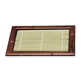 J-kitchens Soba Soba Soba, Rectangular Bamboo Plate, Soot Bamboo, Break-resistant, Resin, 8.7 x 6.5 x 1.0 inches (22 x 16.5 x 2.6 cm), Made in Japan