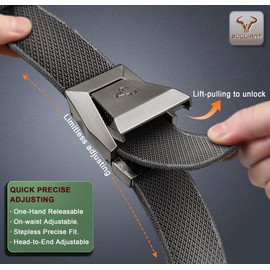 BULLIANT Tactical Belt for Men, Men Stretch Nylon Web Gift Belt 1.5"-Hiking Rigger Military Work-Quick Release(Dark Gray,46"-50" Waist Adjustable)