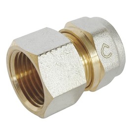 SOMATHERM FOR YOU - / 3717-16-15 Compression Straight Fitting for Ø16 Multilayer Pipe - Female 15/21 (1/2 Inch)
