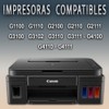 Kit 4 Tintas Compatibles con Canon Gi-190 G1100 G1110 G2100