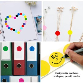 2100 PCS 3/4" Colored Dot Stickers Round Color Coding Labels Self Adhesive 10 Assorted Color Colorful Circle Label Sticker for Office, Classroom Decor, Inventory Home Organize, File Classification