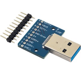 risingsaplings 4pcs USB 3.0 Type A Male Breakout Board USB to DIP Adapter 10 Pins 0.1" Pitch with Straight Pin Headers