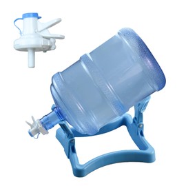5 Gallon Water Jug Holder, Collapsible Water Dispenser Stand and Dispenser Valves, Thicking Water Dispenser for 3-5 Gallon Bottle, Fast Flow Water Spout Fits 55mm Bottles Cap