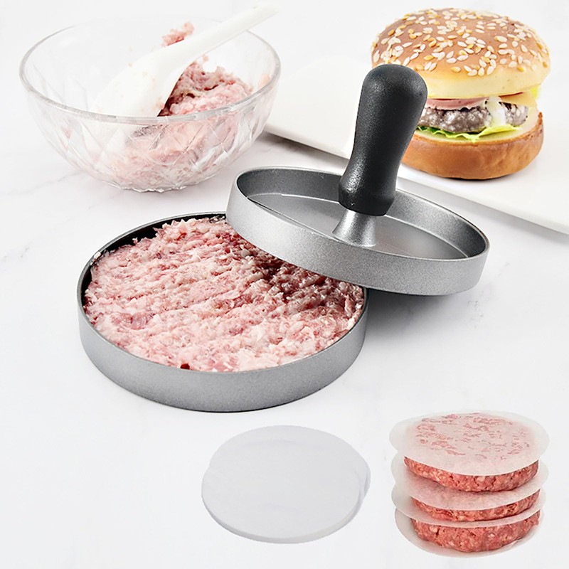YIKANGHENG Meat Barbecue Presses Mold, 4.6 Inch Stainless Steel Round