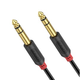 J&D 6.35mm to 6.35mm Cable Gold-Plated [AudioWave Series] 6.35mm (1/4") Male TRS to 6.35mm (1/4") TRS Male PVC Plating Stereo Audio Adapter Y Splitter Cable - 9 Feet