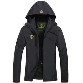 GIISAM Women's Raincoats Hooded Lightweight Rain Slicker Windbreaker Jacket Women Plus Size for Hiking Running Black