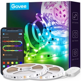 Govee LED Strip, RGBIC LED Strip, 10 m, Music Sync, Segment Control, Colour Changing, 64 Scene Modes, Controllable via App, for Party, Home, Bedroom, TV, 10 m