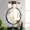 MELUCEE Matte Black Bathroom Light Fixtures with Milky White Glass