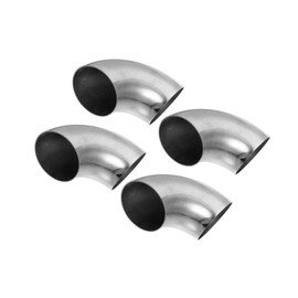 VekAuto 4pcs OD 3 Inch 90 Degree Mandrel Bend Elbow SS304 Stainless Steel Bend Tube Exhaust Elbow Pipe for Car Modified Exhaust System 3" Piping Silver Tone Auto Accessories