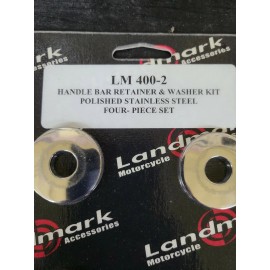 Landmark Motorcycle Accessories LM400-2 Handle Bar Retainer & Washer Kit SS