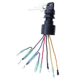 Haishine Ignition Switch with 2 Keys, 3 Positions, 6 Wire Connections with Spare Key, Replaces Ignition Switch with Mercury 87-17009A2 87-17009A5 for Boat