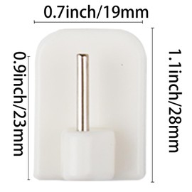 Honeyes 20 Stück selbstklebende Haken für Gardinenstangen, weiß, selbstklebend, für Badezimmer, Küche, Gardinenstangen (10 Stück)