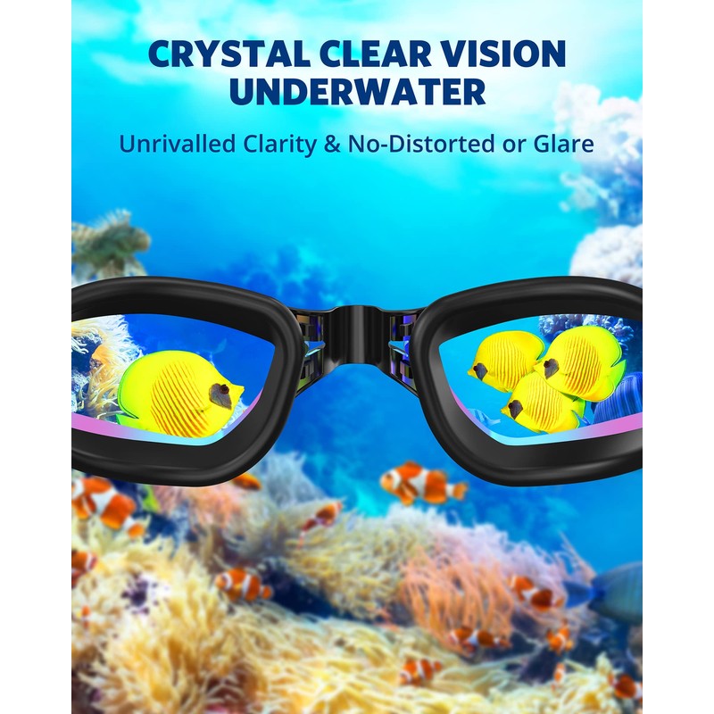Aegend Swim Goggles, 2 Pack UV Protection, Adjustable, Anti Fog