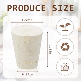 Ziliny 6 Pcs Carboy Cork Stopper, Glass Carboy Cap for 1, 3, 5, 6 Gallon Glass Water Jug, Wood Tapered Fermentation Cap Cork Stoppers (1 Gallon)