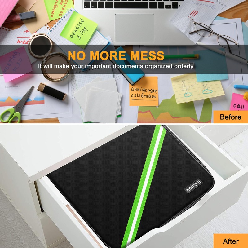 Noiposi Document Organizer with 5200℉ Heat Insulated, 16.1"x11.4"x4.3" Waterproof and