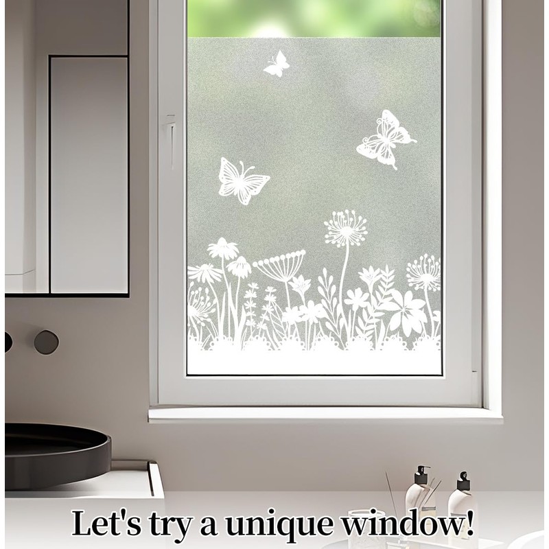 DKTIE Window Privacy Film with Installation Tools, Adhesive Peel and
