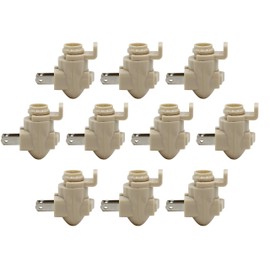 Creative Hobbies Plug in Night Light Module with Shade Mounting Clip, Ivory Plastic Nightlight Base, UL Listed, Great for Making Your Own Decorative Night Lights, Pack of 10 Sets