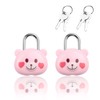 Cute Little Bear Lock with Keys, Mini Padlock for Gym