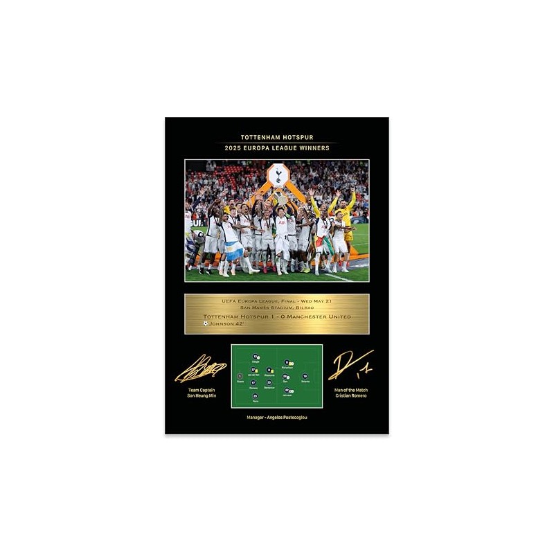 Sporting Moments Tottenham Hotspur Europa League Winners 24/25 Commemorative Print