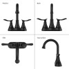4 Inch Alloy Brushed Double Handle Hot/Cold Deck Mounted American
