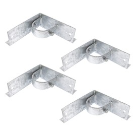 Chain Link Fence 2 1/2" (2 3/8" OD) x 6" Wood to Steel Post Corner Adapter | Adapter Brackets | Wood Fence Steel Post Bracket (Pack of 4)