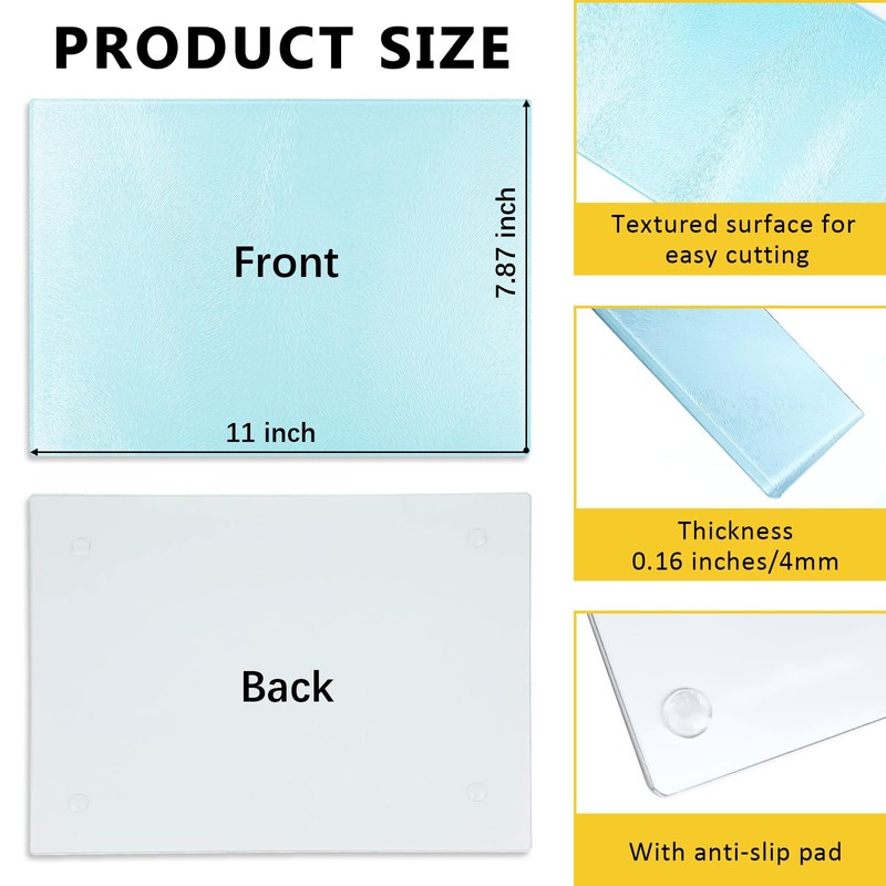 Beclumas 10 Pack Sublimation Glass Cutting Board Blanks, 11"x7.87" Heat