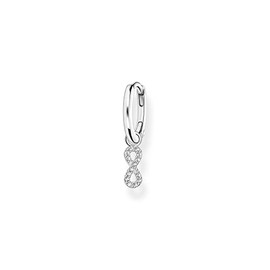 Thomas Sabo CR704-051-14 Women's Single Hoop Earrings Infinity Zirconia 925 Sterling Silver, Silver, Cubic Zirconia