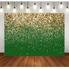 LYCGS 8x6ft Green and Gold Backdrop Birthday Gold Spots Bokeh