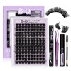 B&Q Fluffy Lash Clusters Kit Full,300D Thick Cluster Eyelash Extension