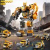 JUKUDAHU 5-in-1 Robot Toys Cars for Kids 3-5, Magnetism Transforming