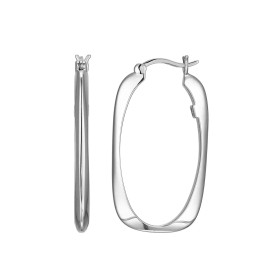 ELLE 35mm Sterling Silver "Allure" Rectangular Hoop Earrings