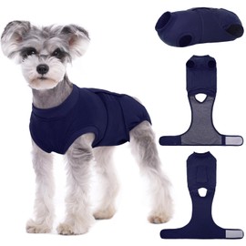 Kuoser Dog Surgery Suit Female Spay, Dog Recovery Suit Male Neuter, Dog Clothes Onesie for Surgery Anti Licking Abdominal Wounds Pet Puppy Surgical Recovery Bodysuit Shirt, Substitute E-Collar & Cone