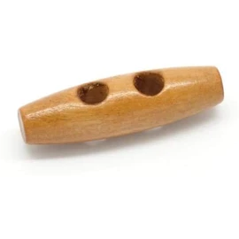 Pack of 10 4cm Toggles Buttons 40mm Golden Wooden, for Sewing Knitting Aran Duffle Coat