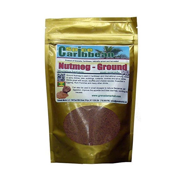 NUTMEG - GROUND (GRENADA) .... 6 Oz in resealable pouch, product of Grenada, Caribbean.