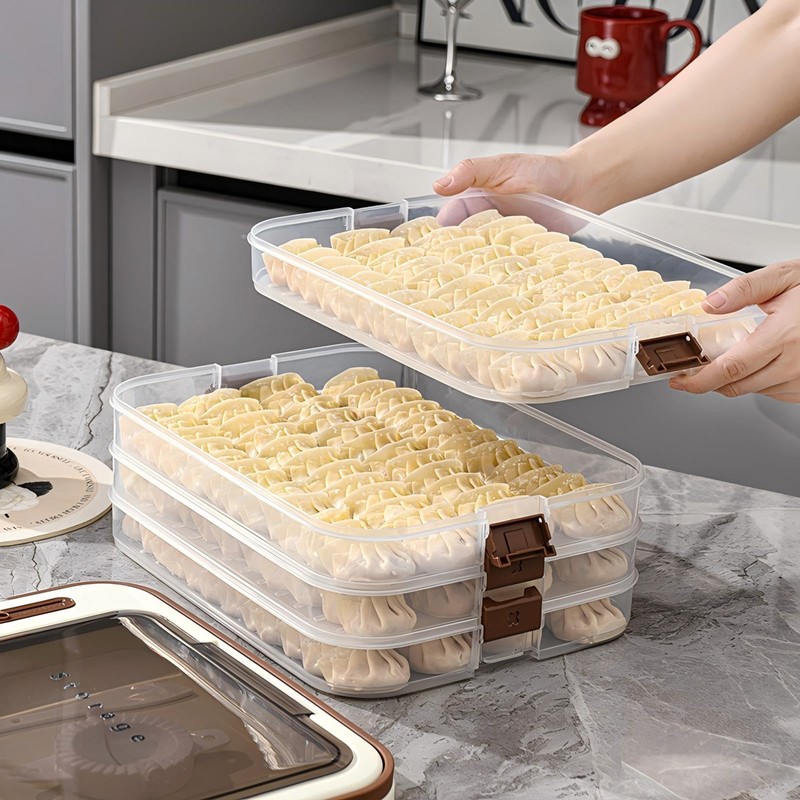 Ahathyw 4 Layers Dumplings Storage with Dumpling Maker & Spoon