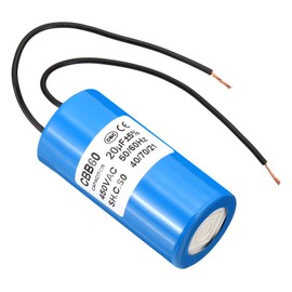 PATIKIL 20uf CBB60 Run Capacitor,1Pcs AC 450V 2 Wires 50/60Hz Motor Running Capacitor 225x38x73mm for Washing Machine, Cleaning Machine Pump Motor Star, Blue