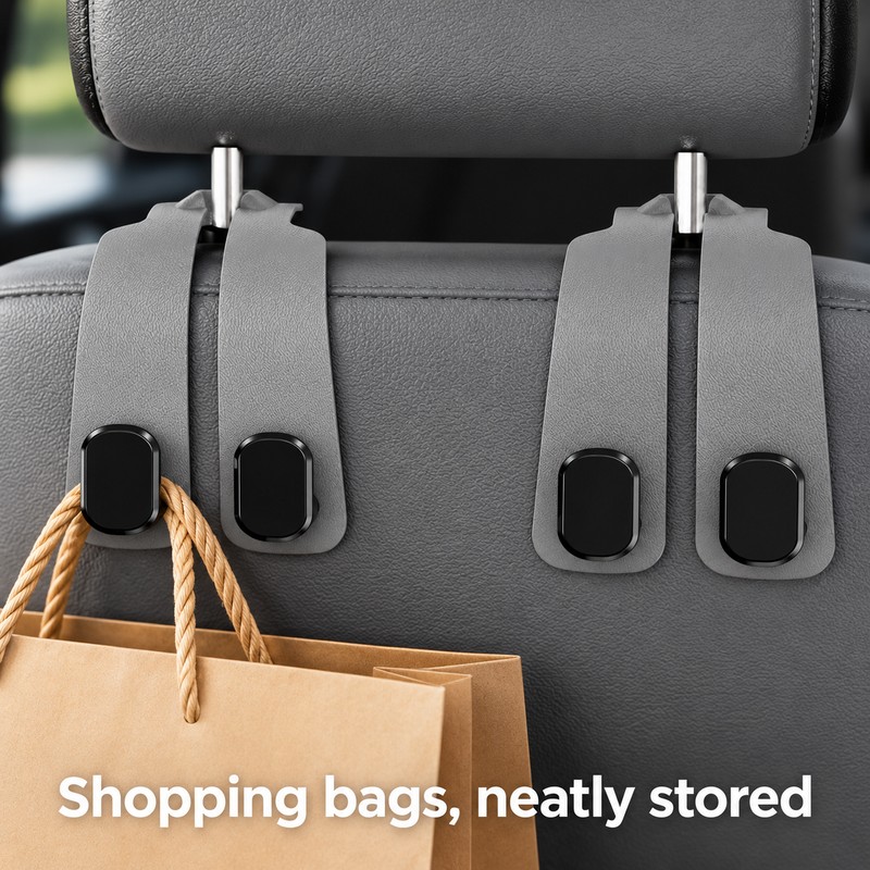 Car Headrest Hooks for Bags and Everyday Storage – Easy-Install