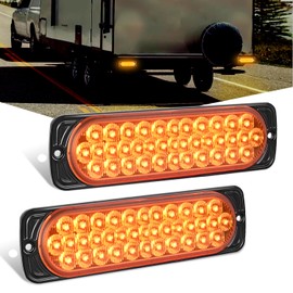 Nilight 7.5 Inch Aluminum Housing Tail Light 2 PCS 36 LED Amber Left Right Turn Signals Marker Lights Surface Mount IP67 Waterproof for 10-30V RV Camper Trailer Truck Bus Boat