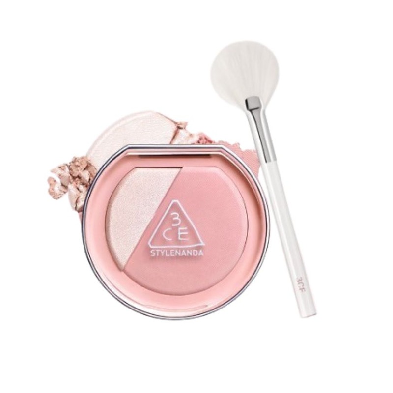 3CE Blushlighter 4.3g~4.8g, Color#$%Brush:Beige Hour-Clear Handle Brush