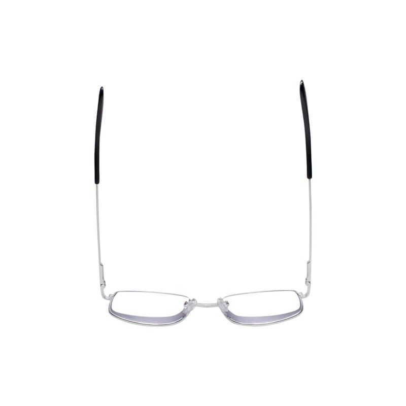 Calabria R754 Rectangular Metal Reading Glasses +2.00 Shiny Silver Men