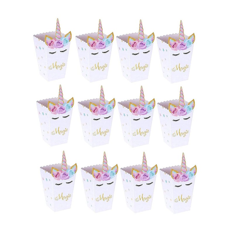 Popcorn Boxes Popcorn Bag Cardboard Candy Container for Birthdays, Film