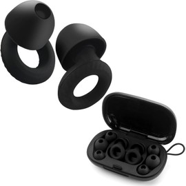 Silicone Ear Plugs for Sleeping - 8 Pieces Ear Plugs for Noise Reduction, Noise Cancelling Concert Earplugs with Case, Reusable Ear Plugs,Ear Protection, Hearing Protection(Black)