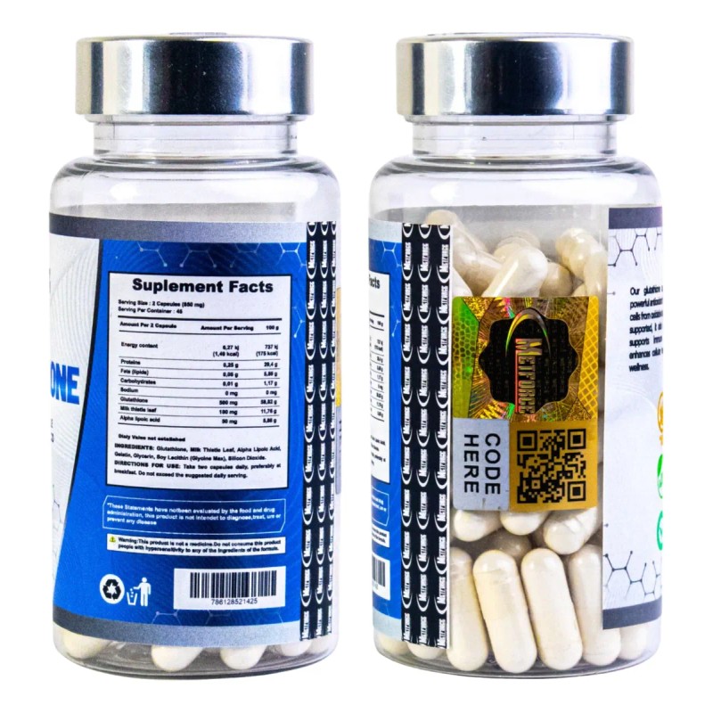 Suplemento Glutatión Antioxidante 90 Cápsulas Metforce
