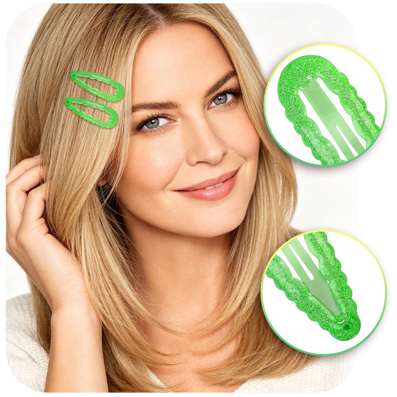 49 Pcs Glitter Teardrop Hair Clips for Women and Girls