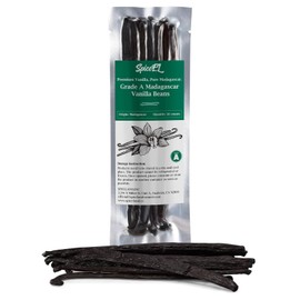 SPICEEL Madagascar Vanilla Beans Grade A Vanilla Pods for Making Vanilla Extract, Whole 5" - 7" Vanilla Beans for Baking, 10 Counts
