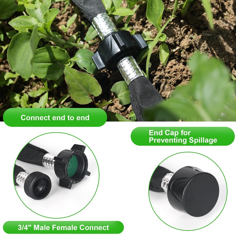 HZYOUMU Flat Soaker Hose 20FT for Efficient Watering Tree -