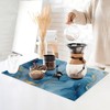 Placemats Set of 6,Blue Gold Marble Table Mats, Abstract Washable